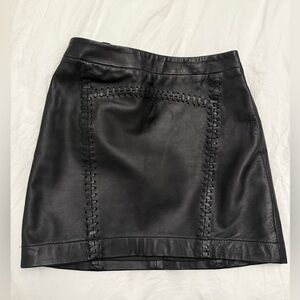 Leather mini skirt